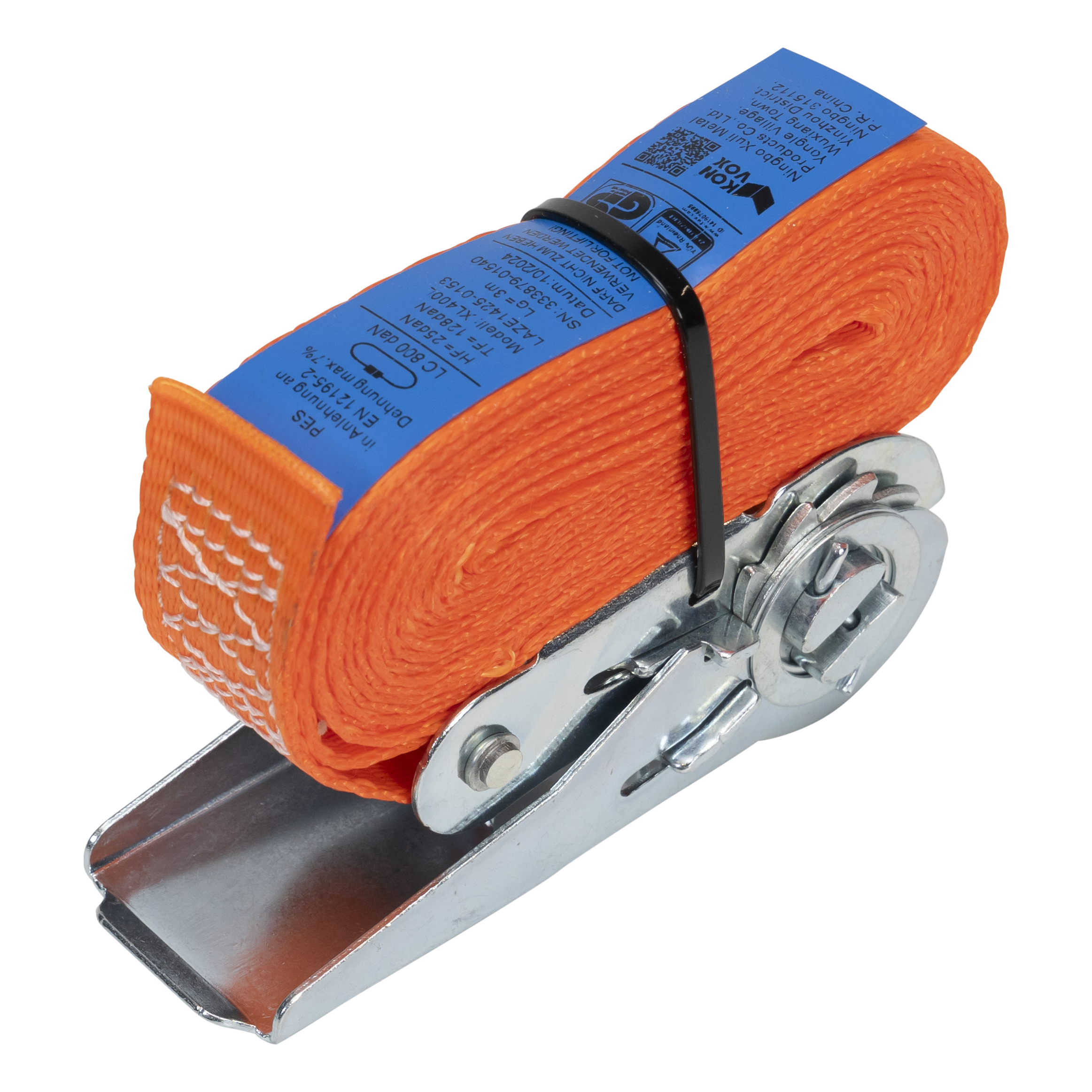 Konvox Spanband 25mm ratel CD 3m 800daN Oranje