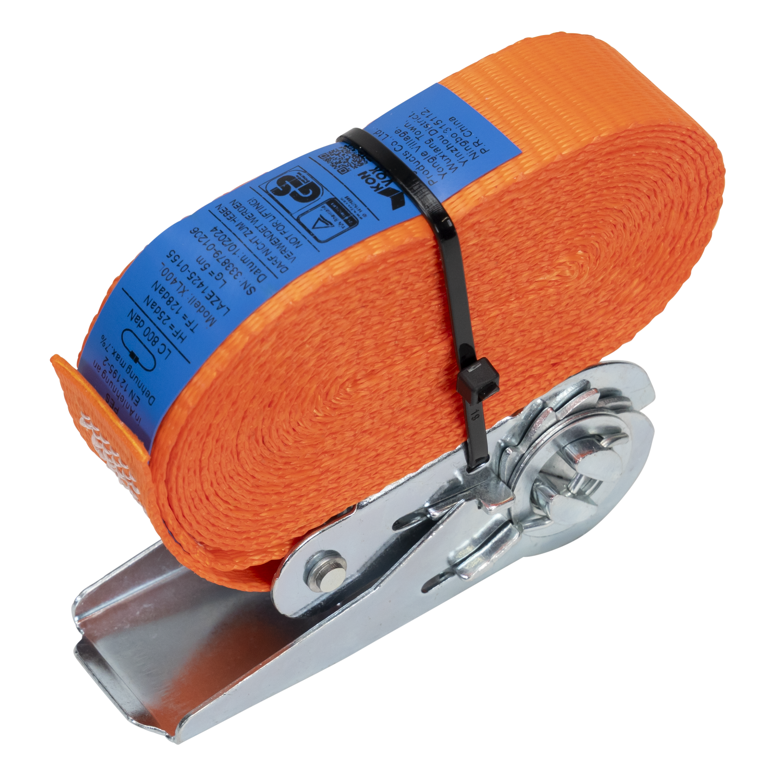 Konvox Spanband 25mm ratel CD 5m 800daN Oranje